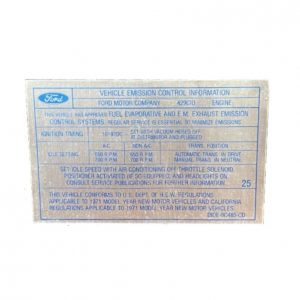 1971 429CJ Emissions AT/MT D1OE-9C485-CD