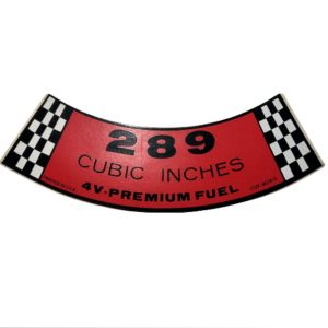 1965-1967 289 4V Premium Fuel Decal C5ZF-9638-A