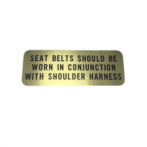 1967-1968 Shelby Seatbelt Shoulder Harness Instruction Decal