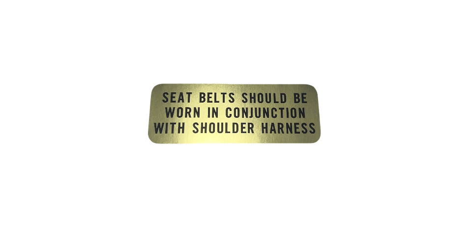 1967-1968 Shelby Seatbelt Shoulder Harness Instruction Decal