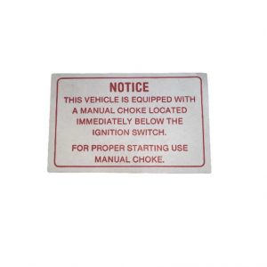 1969-1970 Shelby/Boss Manual Choke Decal C9ZX-9C709-A