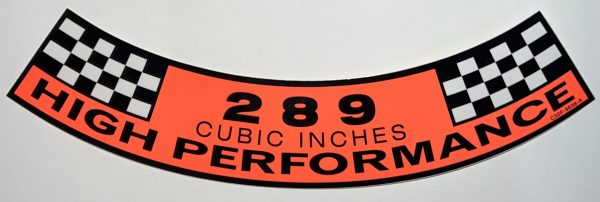 1965-1967 Mustang Shelby 289 HI-PO Air Cleaner Decal C5OF-9638-A