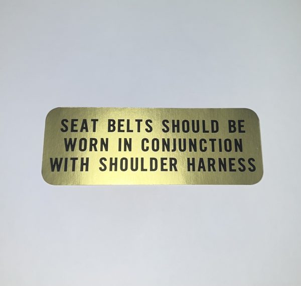 1967-1968 Shelby Seatbelt Shoulder Harness Instruction Decal