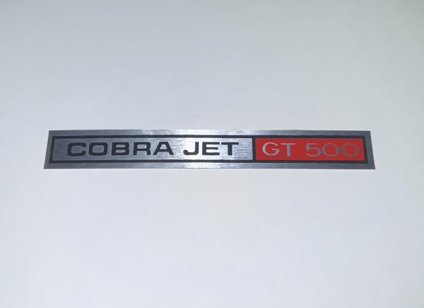 1969-1970 Shelby Dash Decal "Cobra Jet GT500"