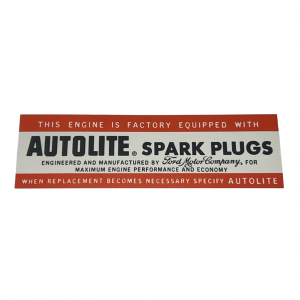 1964-1967 Ford Autolite Spark Plug Specification Decal