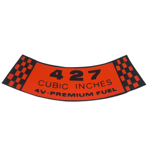 1967-1968 Ford Mustang 427 4V-Premium Fuel Air Cleaner Decal
